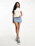 Vero Moda ribbed short sleeve top with seam detail in white