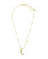 Фото #2 товара Cubic Zirconia Crescent Star Charm Necklace