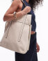 Topshop Tucker tote bag with strap detail in off white