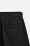 LINEN - VISCOSE PLEATED BERMUDA SHORTS