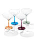 Фото #3 товара Bottoms Up Color Bottom Margarita Glasses, Set of 4