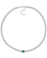 ფოტო #4 პროდუქტის Lab-Grown Emerald Curb Link Collar Necklace (7/8 ct. t.w.) in Sterling Silver
