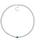 Фото #4 товара Lab-Grown Emerald Curb Link Collar Necklace (7/8 ct. t.w.) in Sterling Silver