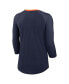 ფოტო #2 პროდუქტის Women's Navy Denver Broncos Raglan 3/4 Sleeve T-Shirt