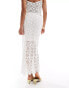 New Look diamond pattern crochet midi skirt co-ord in cream