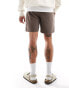 Фото #2 товара Hollister 7inch pull on twill jersey shorts in brown