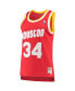 Фото #3 товара Women's Hakeem Olajuwon Red Houston Rockets 1993-94 Hardwood Classics Swingman Jersey