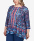 Фото #4 товара Plus Size Blocked Bandana Paisley Sharkbite Tunic Top