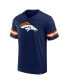 Фото #3 товара Men's Navy Denver Broncos Jersey Tackle V-Neck T-shirt
