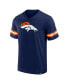 ფოტო #3 პროდუქტის Men's Navy Denver Broncos Jersey Tackle V-Neck T-shirt