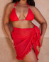 Фото #3 товара Moda Minx Curve X Bernadette Afia ruffle sarong in red