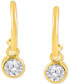 ფოტო #3 პროდუქტის Diamond Bezel Dangle Hoop Earrings (1/2 ct. t.w.) in 14k Gold