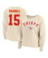 Фото #1 товара Branded Women's Patrick Mahomes Oatmeal Kansas City Chiefs Plus Size Name Number Crew Pullover Sweatshirt