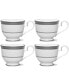 Odessa Platinum Set of 4 Cups, Service For 4