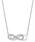 Фото #1 товара Macy's diamond Double Infinity Pendant Necklace in Sterling Silver (1/10 ct. t.w.)