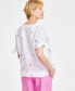 Фото #2 товара Women's London 100% Linen Floral-Embroidered Top, Created for Macy's