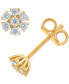 ფოტო #1 პროდუქტის Diamond Starburst Cluster Stud Earrings (1/3 ct. t.w.) in 14k Gold