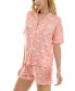 Фото #6 товара Women's 2-Pc. Printed Short Pajamas Set