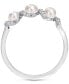 ფოტო #3 პროდუქტის Cultured Freshwater Pearl (3-4mm) & Diamond (1/10 ct. t.w.) Swirl Ring in 14k White Gold