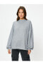 Oversize Sweatshirt Bisiklet Yaka Balon Kollu