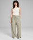 Фото #1 товара Women's Linen Blend Cargo Pants, Created for Macy's