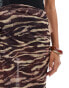 Фото #2 товара Pull&Bear zebra print wrap round beach maxi skirt