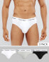 Фото #2 товара Calvin Klein Cotton Stretch 3-pack briefs in black, white and grey