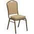 Фото #4 товара Hercules Series Crown Back Stacking Banquet Chair In Beige Patterned Fabric - Gold Frame