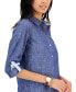 Фото #3 товара Women's Cotton Printed Roll-Tab Utility Shirt