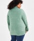 Plus Size Solid Shawl-Collar Tunic Sweater, Created for Style & Co Fresh thyme, 1X - фото #2