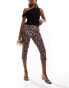 Фото #1 товара River Island leopard print capri legging in brown