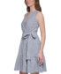 Фото #4 товара Petite Striped Seersucker Sleeveless Wrap Dress