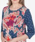 ფოტო #2 პროდუქტის Classic Paisley Patchwork Knotted Crew Neck Top