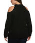 Plus Size Cold Shoulder Long Sleeve Tunic Sweater