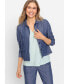 ფოტო #4 პროდუქტის Women's Linen Blend Long Sleeve Button Front Jacket