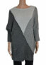 Style and Co Women's Dolman Sleeve Tunic Pullover Sweater Gray Silver Metallic S