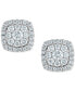 Diamond Halo Cluster Stud Earrings (1/2 ct. t.w.) in 10k White Gold