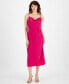 ფოტო #1 პროდუქტის Women's Cowl-Neck Spaghetti Strap Side-Slit Dress, Created for Macy's