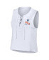 Фото #3 товара Women's White New York Mets Lace-Up Tank Top