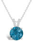 ფოტო #1 პროდუქტის Women's London Blue Topaz (2-2/5 ct.t.w.) and Diamond Accent Pendant Necklace in Sterling Silver