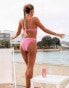 Фото #6 товара South Beach X Miss Molly high leg bikini bottom in metallic pink