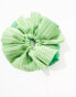 My Accessories oversized stripe scrunchie in green