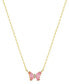 Pink Cubic Zirconia Butterfly Necklace