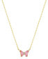 Unwritten pink Cubic Zirconia Butterfly Necklace - фото #1