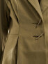 Фото #4 товара ASOS DESIGN pleated nipped waist blazer in khaki