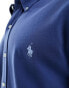 Фото #4 товара Polo Ralph Lauren icon logo button down pique shirt in navy