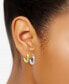 ფოტო #3 პროდუქტის 2-Pc. Set Textured Small Huggie Hoop Earrings in Sterling Silver & 18k Gold-Plate, 15mm