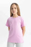 Kız Çocuk T-shirt Pembe Z7718a6/pn444