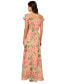 Фото #2 товара Women's Printed Off-The-Shoulder Chiffon Gown
