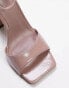 Topshop Wide Fit Fliss two part heeled sandal in blush